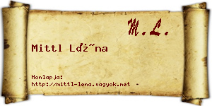 Mittl Léna névjegykártya